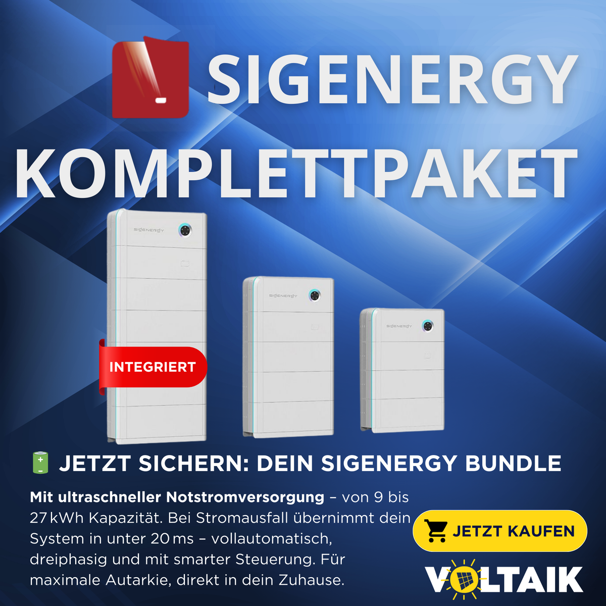 Sigenergy SigenStor Komplettsystem