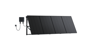 Ray 800 W Balkonkraftwerk mit vier Solarmodulen an einem Metallgeländer montiert